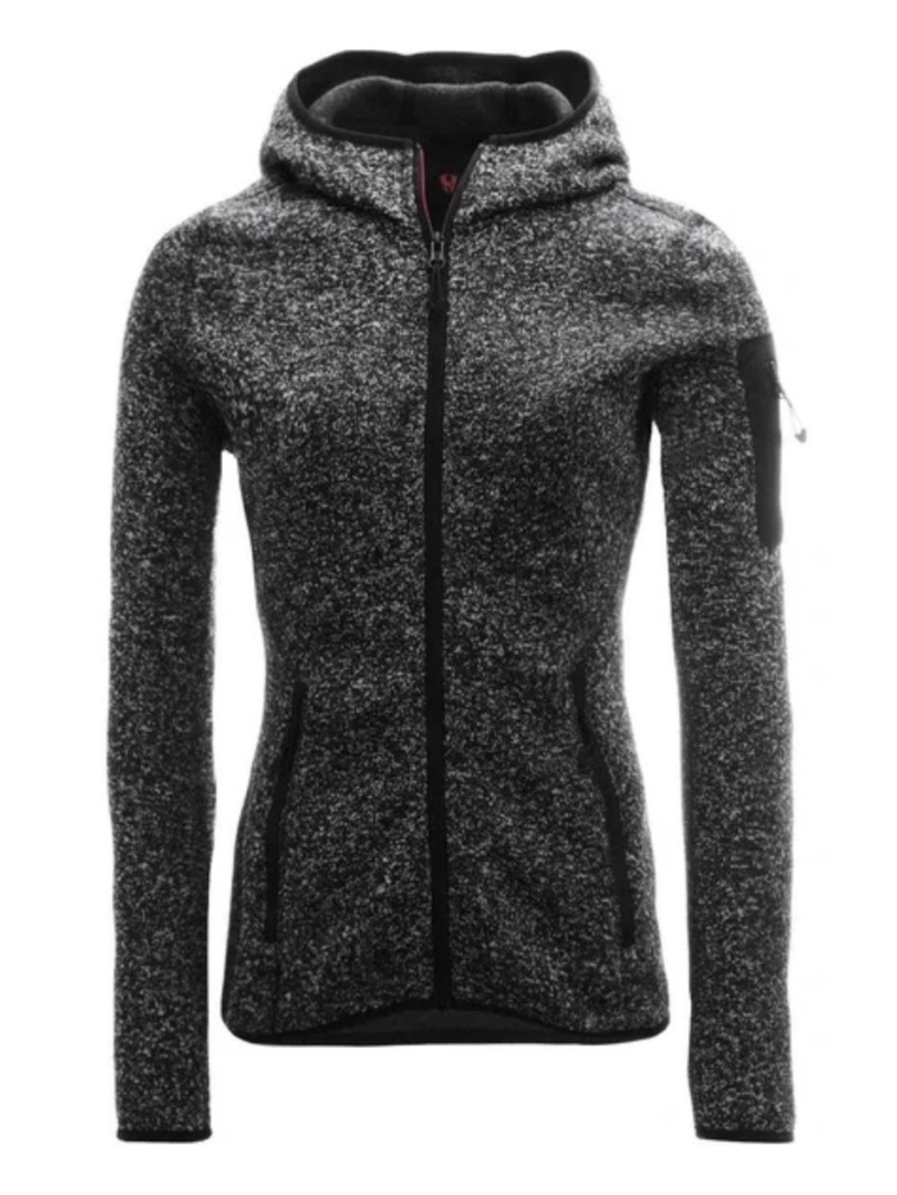 Stoic Alpinista Sweater Fleece Jacket Full Zip Gray Black Marled Size Small